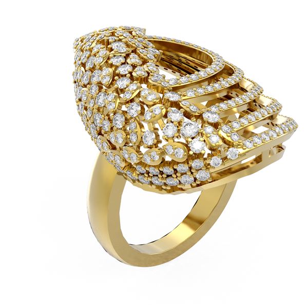 3 ctw Diamond Ring 18K Yellow Gold - REF-312N2F
