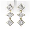 Image 2 : 2 ctw Princess Cut Diamond Designer Earrings 18K Yellow Gold - REF-230G3W