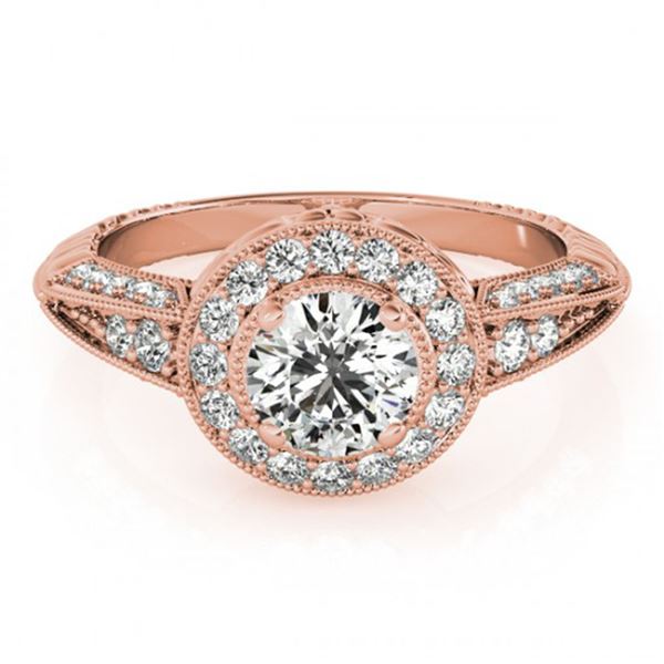 1 ctw Certified VS/SI Diamond Halo Ring 18k Rose Gold - REF-117G3W