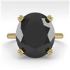 Image 1 : 9.0 ctw Oval Black Diamond Engagment Designer Ring 18k Yellow Gold - REF-247A5N