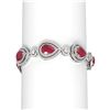 Image 1 : 32.24 ctw Ruby & Diamond Bracelet 18K White Gold - REF-890R9K