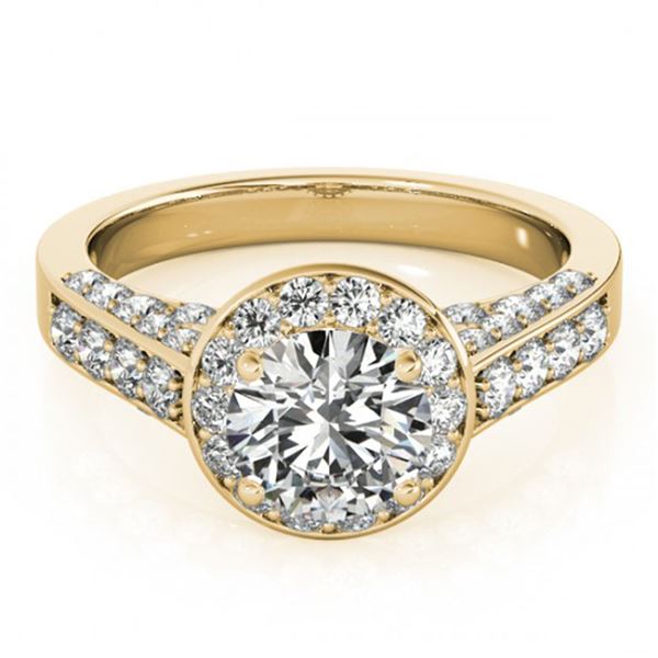 2.56 ctw Certified VS/SI Diamond Halo Ring 18k Yellow Gold - REF-586G4W