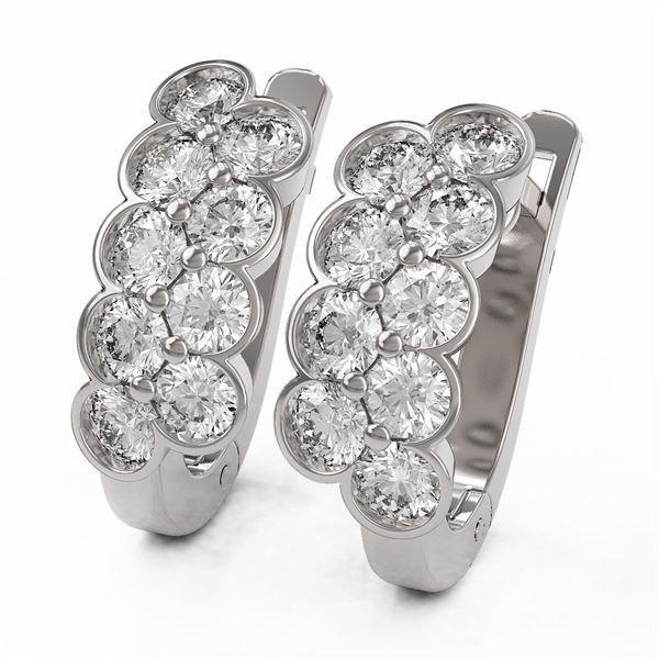 2.34 ctw Diamond Designer Earrings 18K White Gold - REF-172A8N