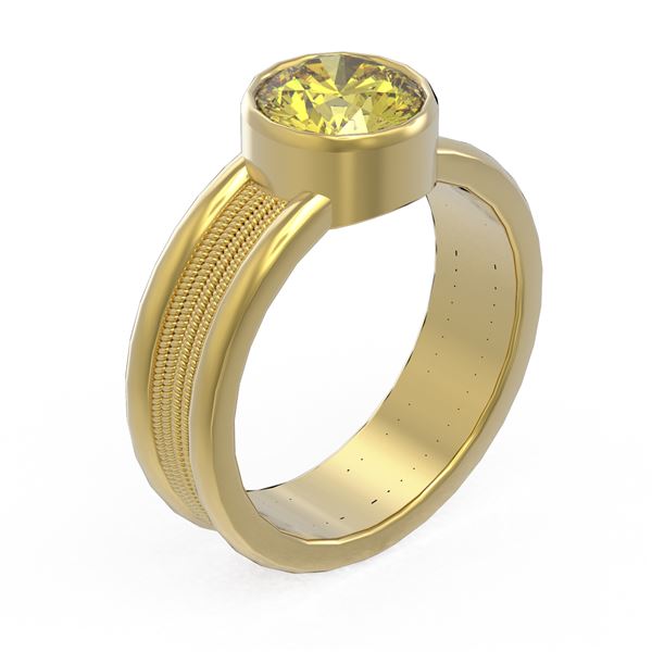 1.5 ctw Fancy Yellow Diamond Ring 18K Yellow Gold - REF-469R3K