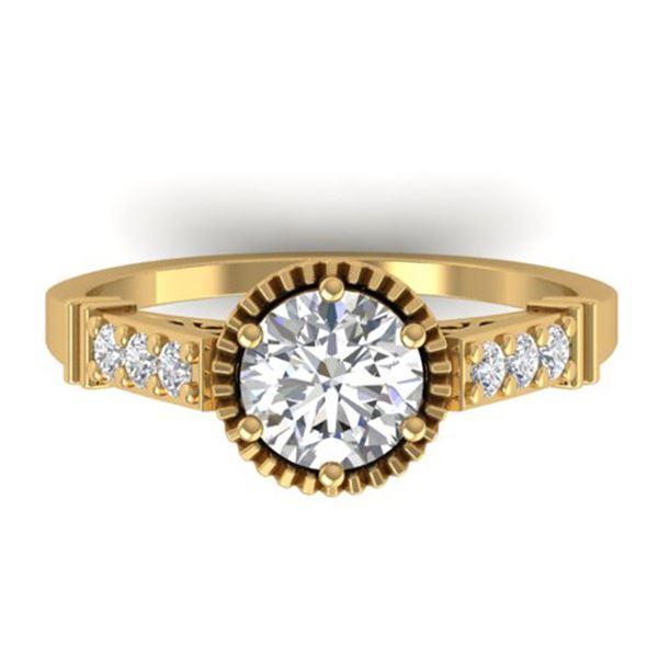 1.22 ctw Certified VS/SI Diamond Art Deco Ring 14k Yellow Gold - REF-304H3R