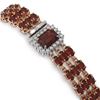 Image 3 : 23.08 ctw Garnet & Diamond Bracelet 14K Rose Gold - REF-327F3M
