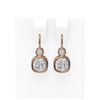 Image 1 : 2.24 ctw Cushion Diamond Earrings 18K Rose Gold - REF-576G8W
