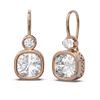 Image 2 : 2.24 ctw Cushion Diamond Earrings 18K Rose Gold - REF-576G8W
