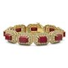 Image 1 : 61.92 ctw Certified Ruby & Diamond Victorian Bracelet 14K Yellow Gold - REF-1288X4A