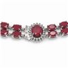 Image 3 : 66.67 ctw Ruby & Diamond Necklace 14K White Gold - REF-718N2F