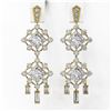 Image 2 : 5.18 ctw Princess Cut Diamond Designer Earrings 18K Yellow Gold - REF-770R4K