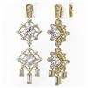 Image 3 : 5.18 ctw Princess Cut Diamond Designer Earrings 18K Yellow Gold - REF-770R4K