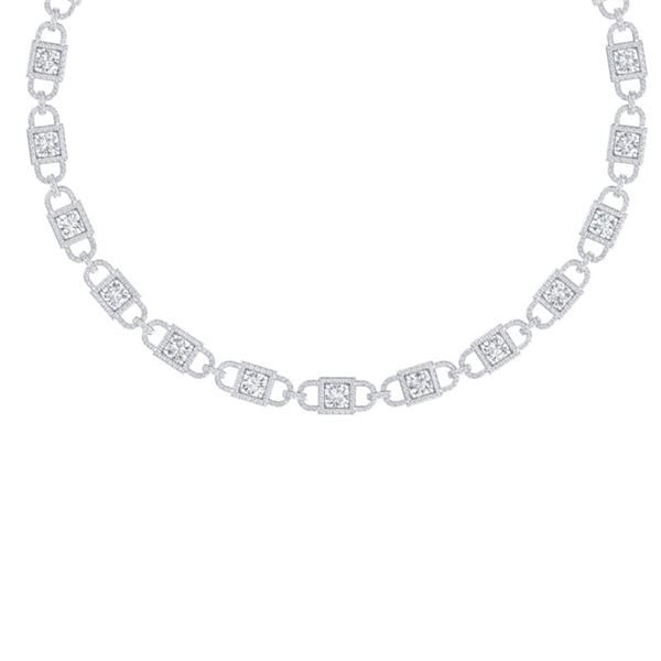 20 ctw Certified SI/I Diamond Halo Necklace 18K White Gold - REF-2010H2R