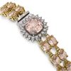 Image 2 : 16.93 ctw Morganite & Diamond Bracelet 14K Yellow Gold - REF-245K5Y
