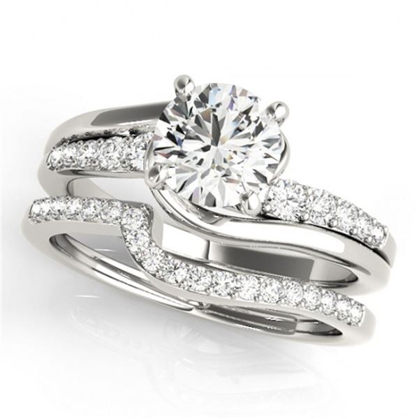 1.35 ctw Certified VS/SI Diamond Bypass 2pc Wedding Set 14k White Gold - REF-161Y2X