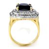 Image 2 : 7.85 ctw Blue Sapphire & Diamond Ring 14k Yellow Gold - REF-135H5R