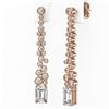 Image 3 : 2.5 ctw Emerald Cut Diamond Designer Earrings 18K Rose Gold - REF-471N2F