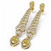 Image 3 : 7.74 ctw Canary Citrine & Diamond Earrings 18K Yellow Gold - REF-405H5R
