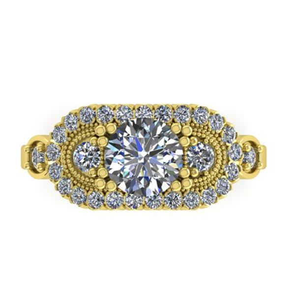 1.75 ctw Solitaire VS/SI Diamond Ring Art Deco 14k Yellow Gold - REF-450F8M