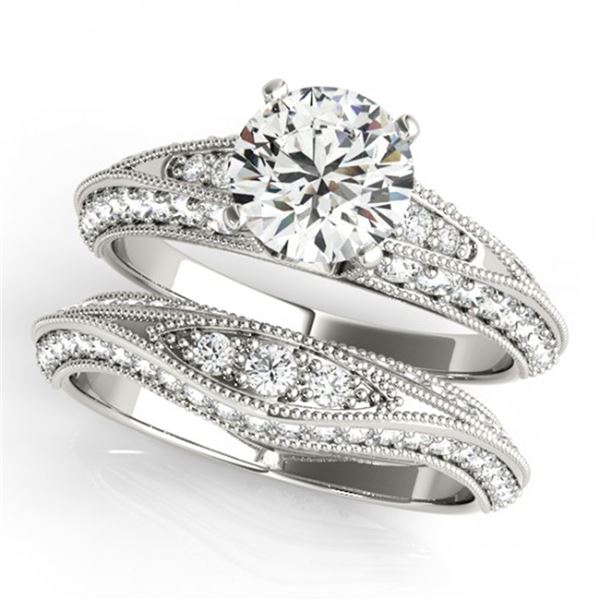 2.01 ctw Certified VS/SI Diamond 2pc Wedding Set Antique 14k White Gold - REF-327N3F