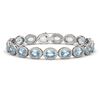 18.38 ctw Aquamarine & Diamond Micro Pave Halo Bracelet 10k White Gold - REF-320R9K