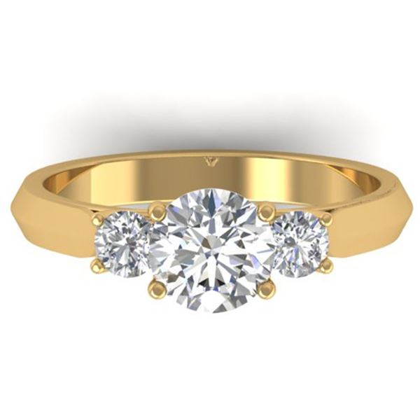 1.5 ctw Certified VS/SI Diamond Solitaire 3 Stone Ring 14k Yellow Gold - REF-346N2F