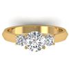 Image 1 : 1.5 ctw Certified VS/SI Diamond Solitaire 3 Stone Ring 14k Yellow Gold - REF-346N2F