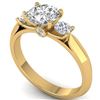 Image 2 : 1.5 ctw Certified VS/SI Diamond Solitaire 3 Stone Ring 14k Yellow Gold - REF-346N2F