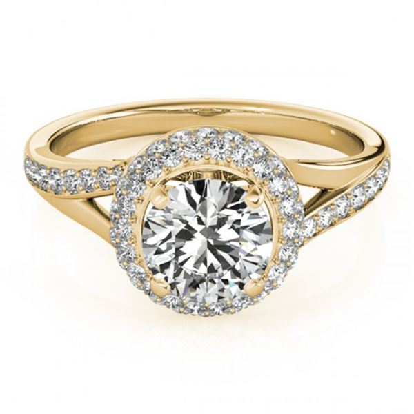 1.35 ctw Certified VS/SI Diamond Halo Ring 18k Yellow Gold - REF-162F3M