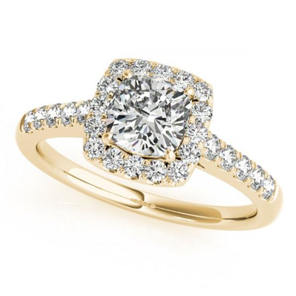 1.16 ctw Certified VS/SI Cushion Diamond Halo Ring 18k Yellow Gold - REF-162N3F