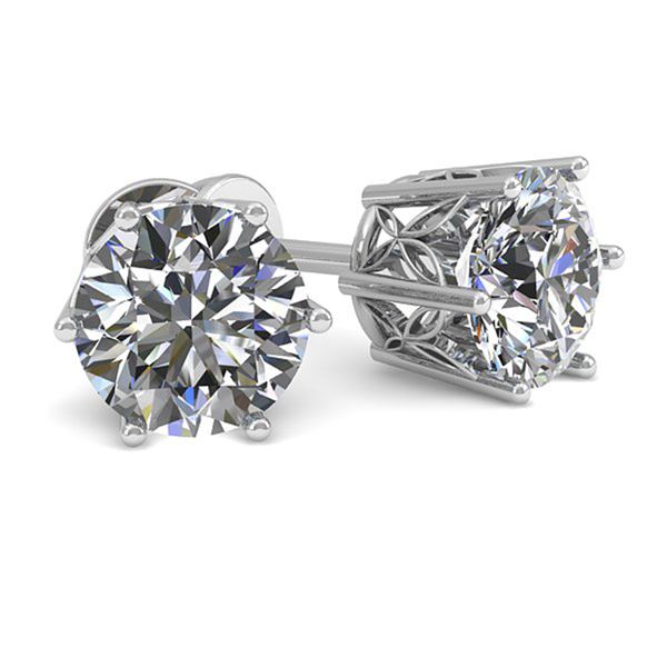 1.05 ctw Certified VS/SI Diamond Stud Earrings 18k White Gold - REF-147R2K