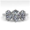 Image 1 : 2 ctw Past Present Future VS/SI Oval Cut Diamond Ring 18k White Gold - REF-414M2G