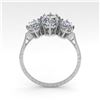 Image 3 : 2 ctw Past Present Future VS/SI Oval Cut Diamond Ring 18k White Gold - REF-414M2G