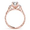 Image 3 : 1.39 ctw VS/SI Diamond 3 Stone 2pc Wedding Set 14k Rose Gold - REF-276W2H