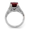 Image 2 : 4.75 ctw Rubellite & Diamond Ring 14k White Gold - REF-142X4A