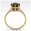 Image 3 : 1.50 ctw Black Certified Diamond Engagment Ring 18k Yellow Gold - REF-66X2A