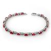 Image 1 : 7.12 ctw Ruby & Diamond Bracelet 14k White Gold - REF-80N9F
