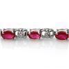 Image 2 : 7.12 ctw Ruby & Diamond Bracelet 14k White Gold - REF-80N9F