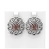 Image 1 : 11.61 ctw Morganite & Diamond Earrings 18K White Gold - REF-518M2G