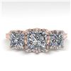 Image 1 : 2 ctw Past Present Future VS/SI Princess Diamond Ring 18k Rose Gold - REF-414R2K
