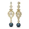 Image 2 : 4.57 ctw Diamond & Pearl Earrings 18K Yellow Gold - REF-482R9K
