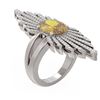 Image 1 : 4.57 ctw Canary Citrine & Diamond Ring 18K White Gold - REF-263Y6X