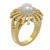 Image 1 : 0.9 ctw Diamond & Pearl Ring 18K Yellow Gold - REF-117M3G