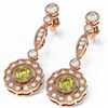 Image 3 : 2.19 ctw Fancy Yellow Diamond Earrings 18K Rose Gold - REF-267W6H