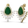 Image 2 : 11.14 ctw Emerald & Diamond Earrings 18K Yellow Gold - REF-525F5M