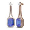 Image 2 : 10.57 ctw Tanzanite & Diamond Earrings 18K Rose Gold - REF-507R3K