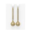 Image 1 : 1.44 ctw Diamond & Pearl Earrings 18K Yellow Gold - REF-162K9Y