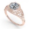 Image 2 : 1.50 ctw VS/SI Diamond Engagment Ring Art Deco 18k Rose Gold - REF-547H8R