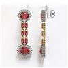 Image 2 : 11.78 ctw Tourmaline & Diamond Earrings 14K Yellow Gold - REF-236R4K