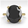 Image 1 : 9.0 ctw Oval Black Diamond Engagment Designer Ring 14k Yellow Gold - REF-240R2K